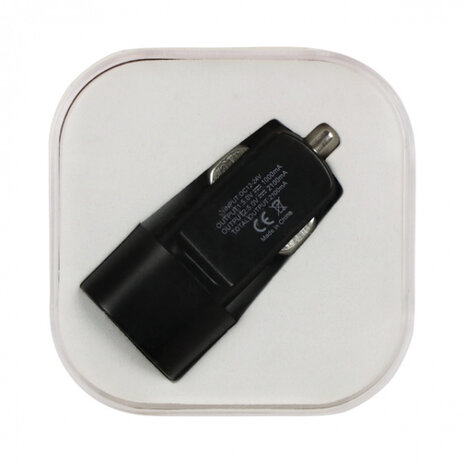 Autolader 12V/24V Dual USB 2A zwart