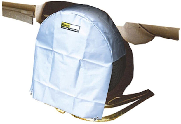wielhoes 13/14 inch polyester zilvergrijs 1 stuk