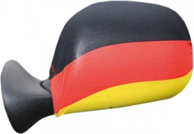 autospiegelhoesjes Duitsland 23 cm polyester zwart/rood/geel 2 stuks