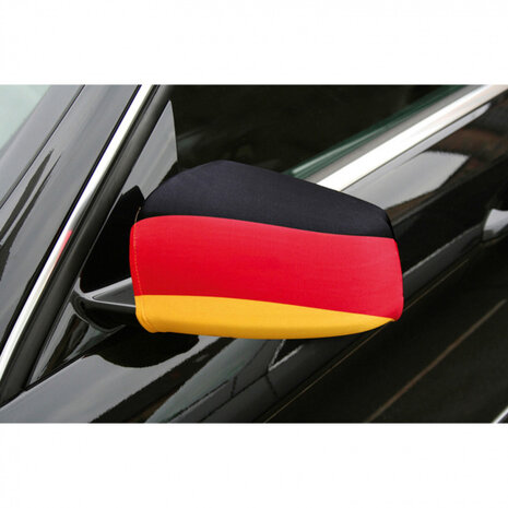 autospiegelhoesjes Duitsland 23 cm polyester zwart/rood/geel 2 stuks
