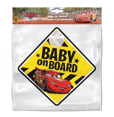 autobord Cars Baby on Board! 13 cm PVC geel (en)