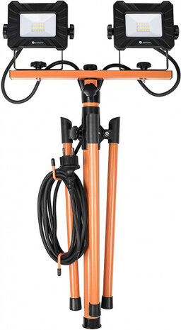 bouwlamp FCL-80116 led 2x10 Watt zwart/oranje