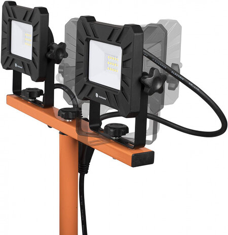 bouwlamp FCL-80116 led 2x10 Watt zwart/oranje