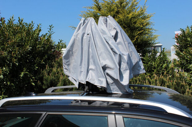 autoparaplu 400 x 210 cm nylon/PVC donkerblauw
