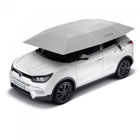 auto-paraplu 400 x 210 cm nylon zilver 6-delig