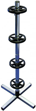 velgenboom met hoes 101 cm aluminium zwart/zilver