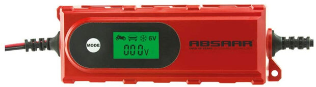 acculader AB-4 4A 6/12V 120Ah 24,5 x 11,5 cm rood/zwart