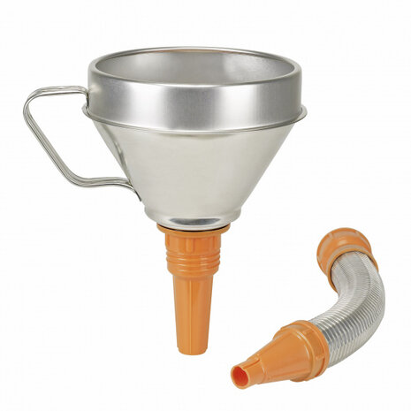 trechter 160 mm 1,3 liter staal oranje/zilver 2-delig
