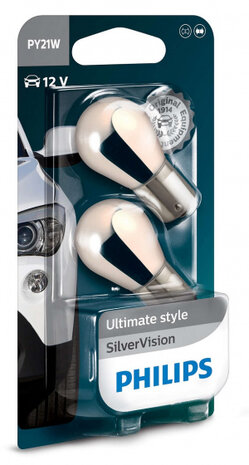 knipperlichten PY21W SilverVision 12V oranje 2 stuks