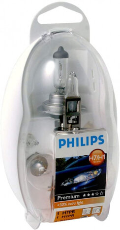 reservelampenset auto H1/H7 12V 6-delig