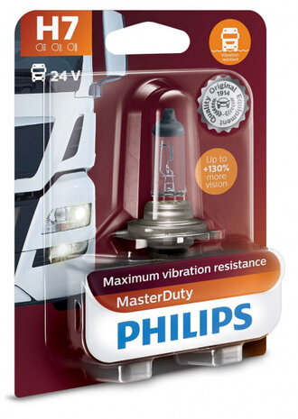 autokoplamp H7 MasterDuty 24V 70W wit in blister