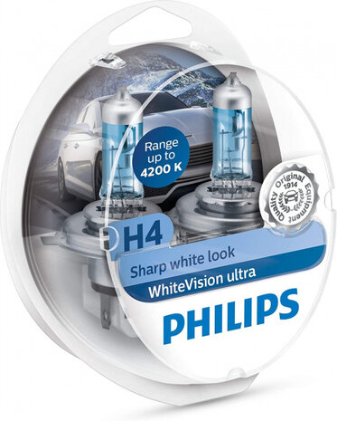 autolampen H4 WhiteVision 12V/60W wit 2 stuks