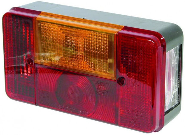 achterlicht links 5 functies 12V 19 cm rood/wit/geel