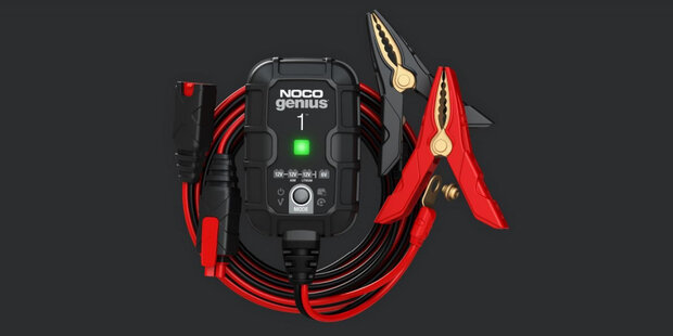 acculader Genius1 6/12V 1A 11 x 5 cm zwart