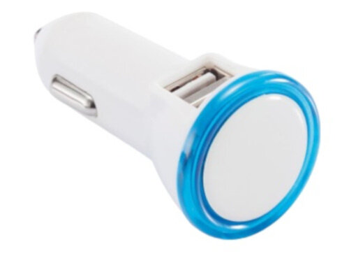 autolader met USB-poort 5V/2,1A ABS wit/blauw