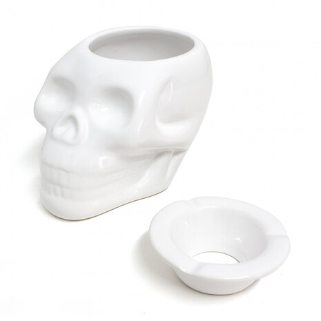 asbak Skully 10 x 13,5 cm keramiek wit