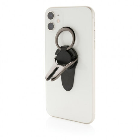 autotelefoonhouder met ring 6 cm zink zwart