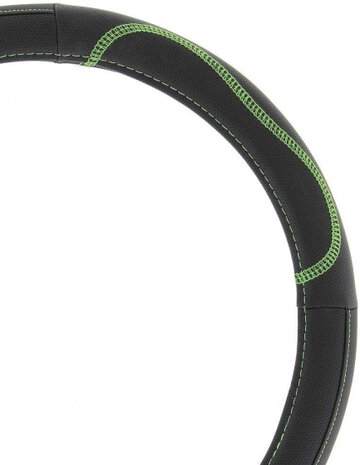 auto stuurhoes 37 - 39 cm PVC zwart/groen