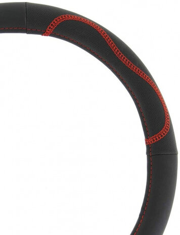 auto stuurhoes 37 - 39 cm PVCzwart/rood