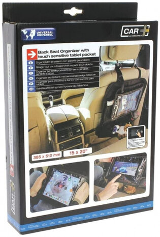 autostoel-organizer polyester zwart 3 vakken