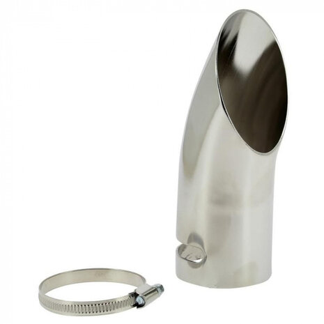 uitlaatsierstuk gebogen 40-60 mm 17 cm RVS Zilver