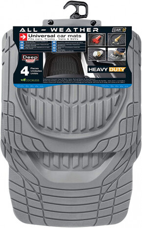 automattenset Deep Dish rubber grijs 4-delig