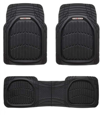 automattenset Deep Dish rubber zwart 3-delig