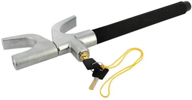 stuurslot 37-42 cm staal zilver/zwart 3-delig