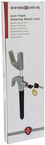 stuurslot 37-42 cm staal zilver/zwart 3-delig