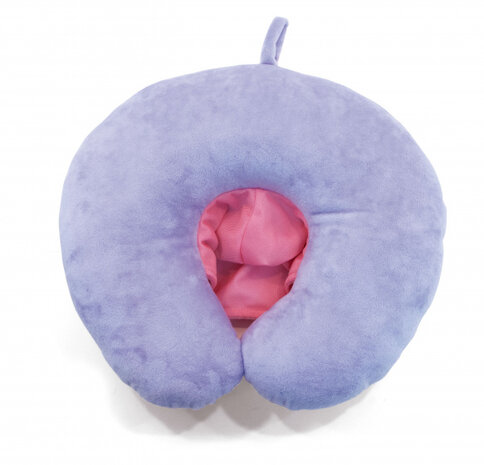 nekkussen met capuchon Peppa Pig junior 33 cm polyester roze/paars