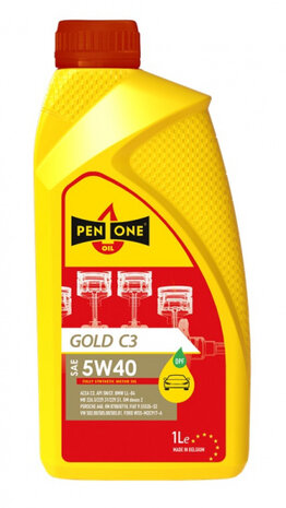 smeermiddel Gold C3 5W40 1 liter geel/rood