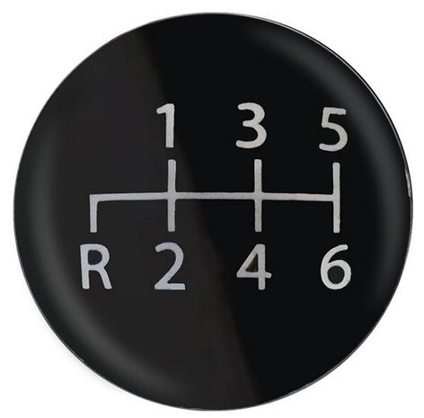 pookknopsticker 30 mm 6 versnellingen zwart