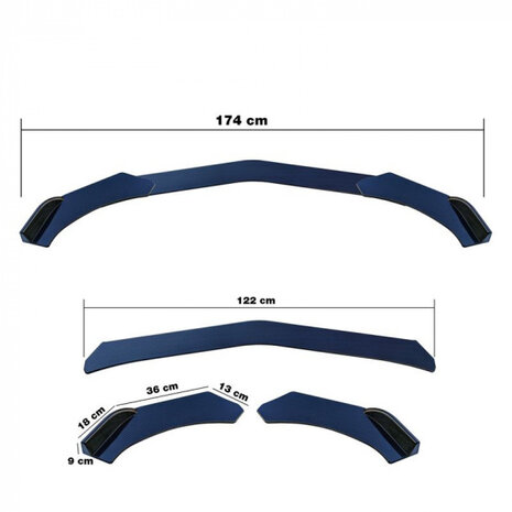 voorspoiler &#039;Lip Splitter&#039; universeel ABS carbon-look