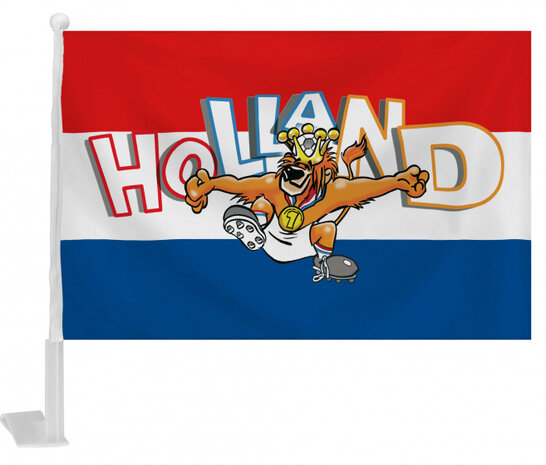 autovlaggen Holland 46 cm rood/wit/blauw 2 stuks