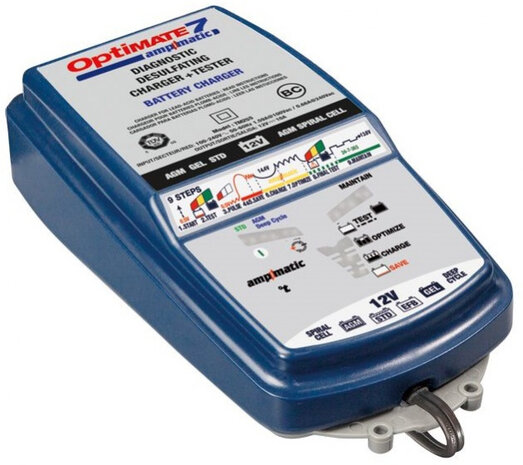 acculader 7 rubber 30 x 18 x 8 cm 12V/10A blauw