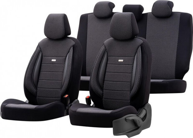 stoelhoezenset SelectedFit Sports 2 mm zwart 11-delig