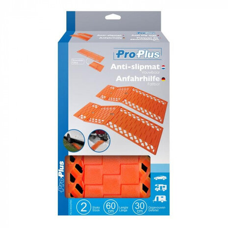 anti-slipmat vouwbaar set 60 x 18 cm oranje