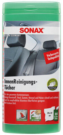 reinigingsdoekjes interieur 20 x 18 cm textiel 25 stuks