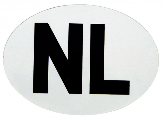 autosticker NL 11 x 8 cm vinyl zwart/wit