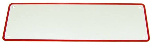 nummerplaat kort Belgi&euml; 34 x 11 cm wit/rood