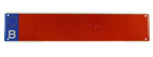 kentekenplaat landbouw Belgi&euml; 52 x 11 cm aluminium rood
