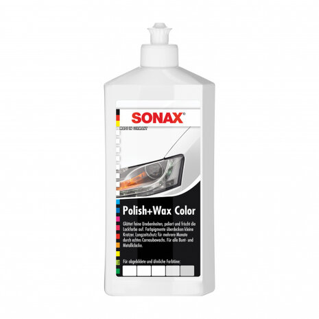poetsmiddel Polish&amp;Wax Color 500 ml wit