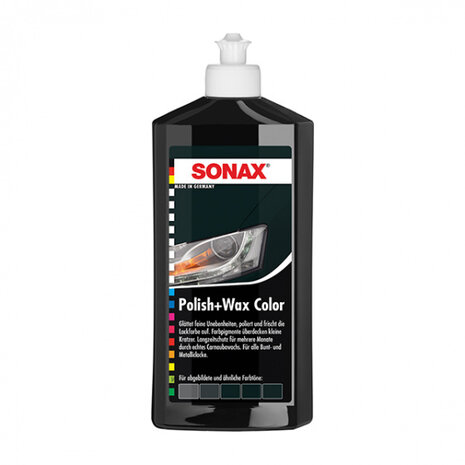 poetsmiddel Polish&amp;Wax Color 500 ml zwart