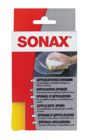 applicatiespons 15 cm geel/wit