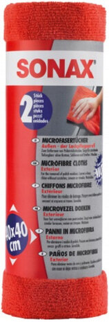 microvezeldoeken exterieur 40 x 40 cm rood 2 stuks