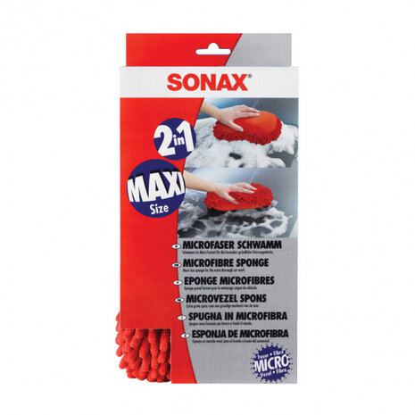 2-in-1 microvezelspons Maxi 28 cm rood