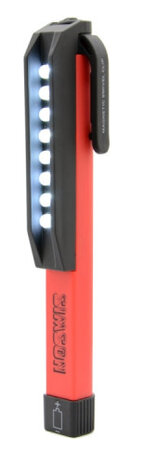 zaklamp met broekclip LED rood/zwart 16 cm