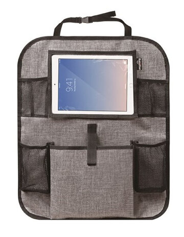 organizer autostoel 25,5 x 21,5 cm polyester grijs