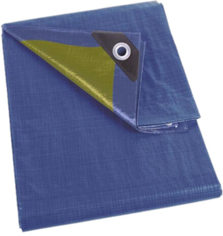 afdekzeil 3 x 6 meter polyester blauw/kaki