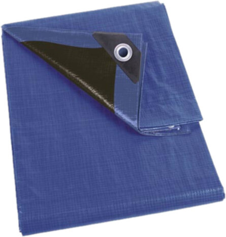 afdekzeil extra sterk 5 x 8 meter polyester blauw/zwart